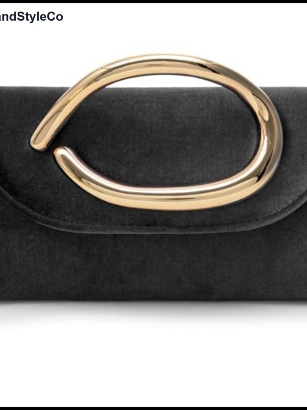 Velvet Envelope Clutch with Metal Ring Evening Bag